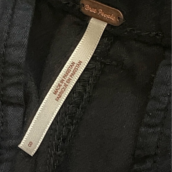 New Free People Velvet Pleated Pants Size 8 Loose Fit Mid Rise Trousers Black - Picture 10 of 17